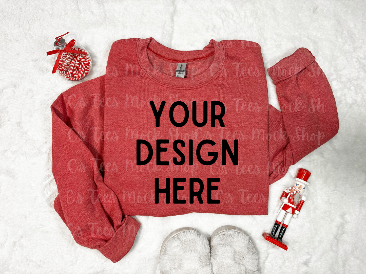 Gildan heather sport scarlet red mockup