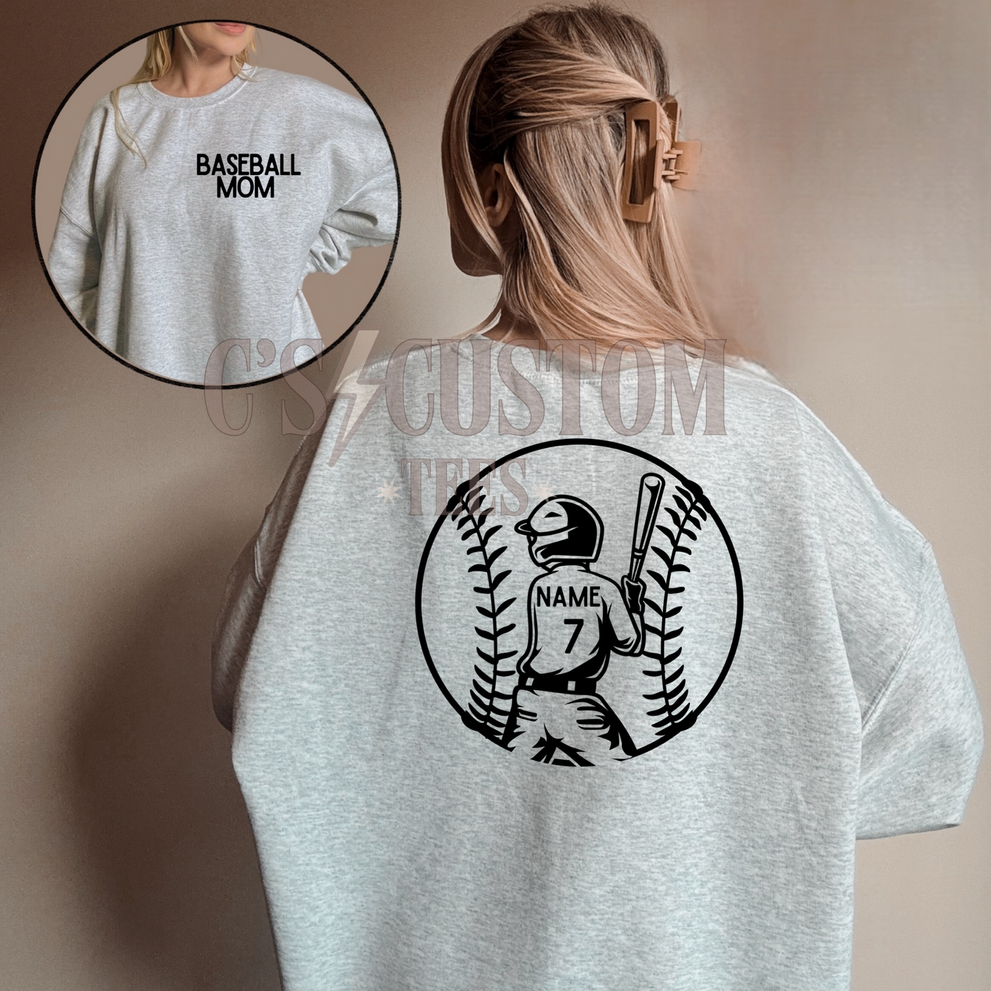 Baseball mom / back boy name & #