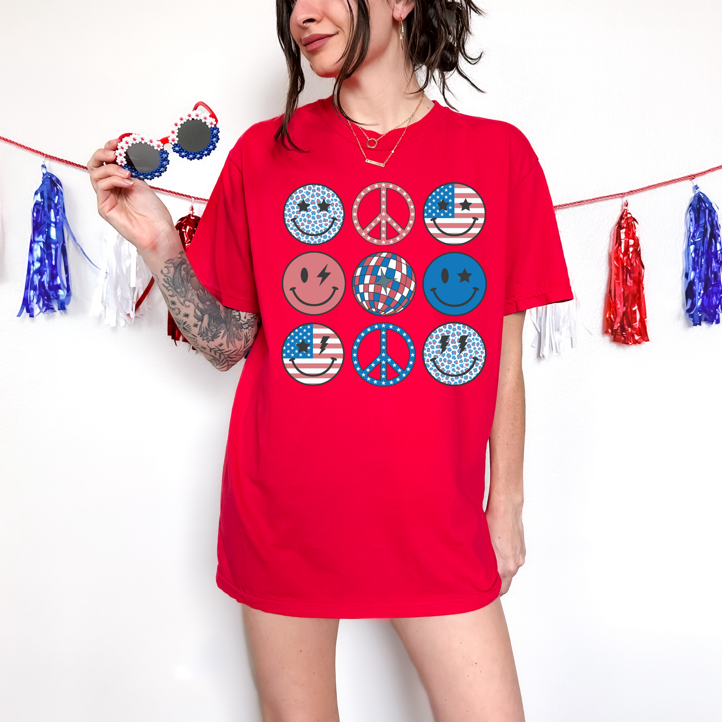 4th July smiley bundle spaced