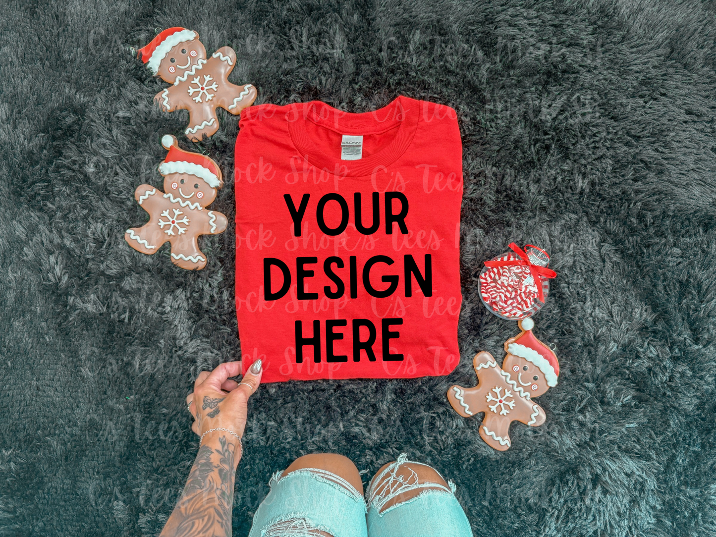 Comfort color red mockup