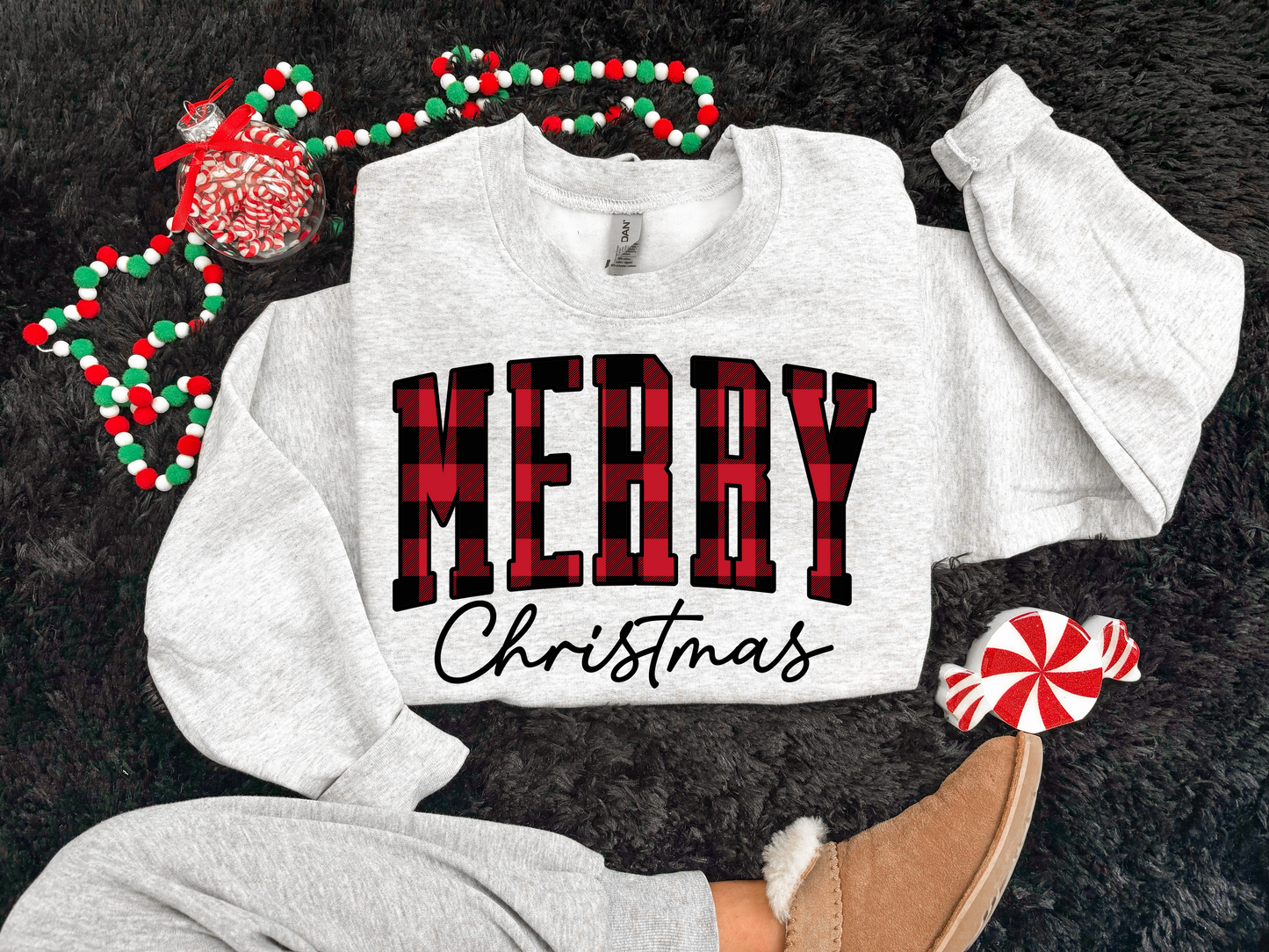 Merry Christmas red plaid