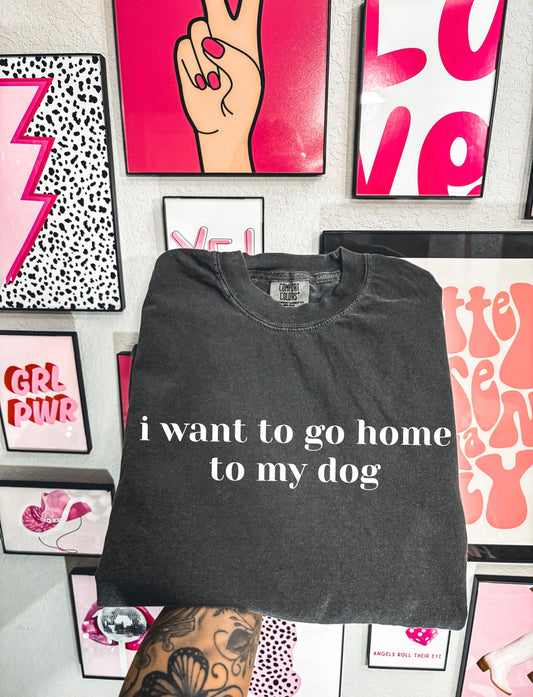 I want to go home to my dog -white font only
