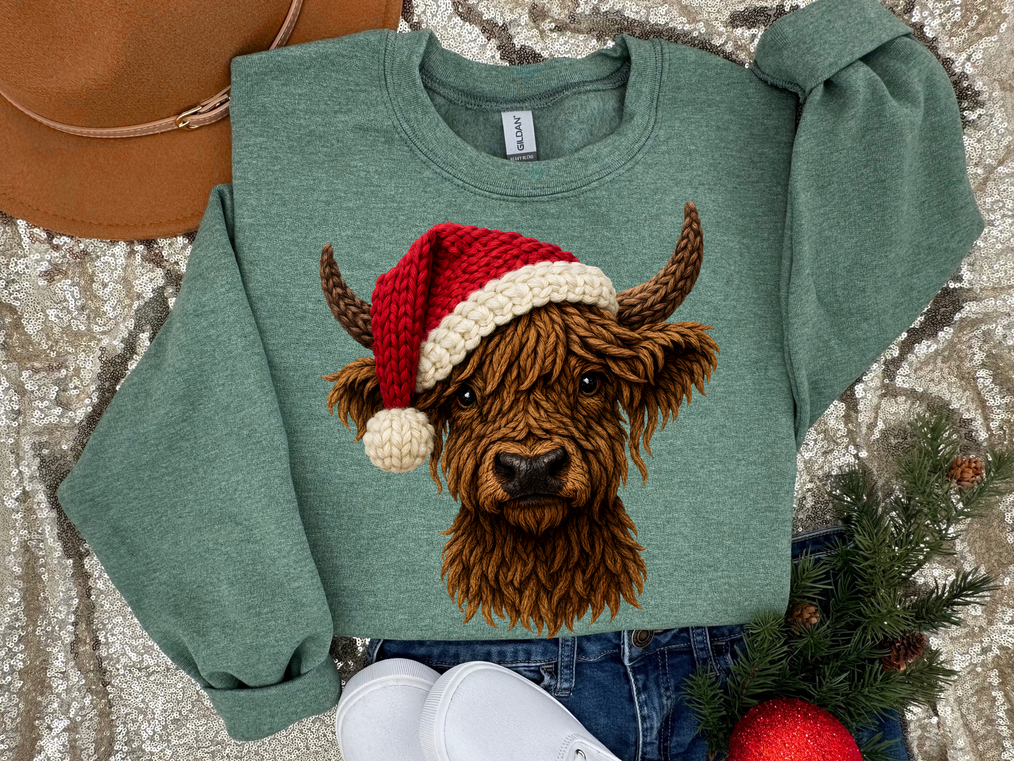 Highland cow stitched look