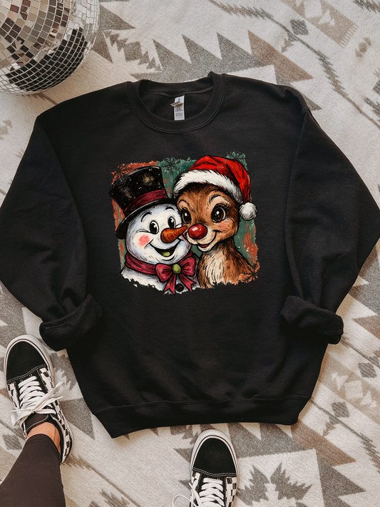 Snowman & reindeer