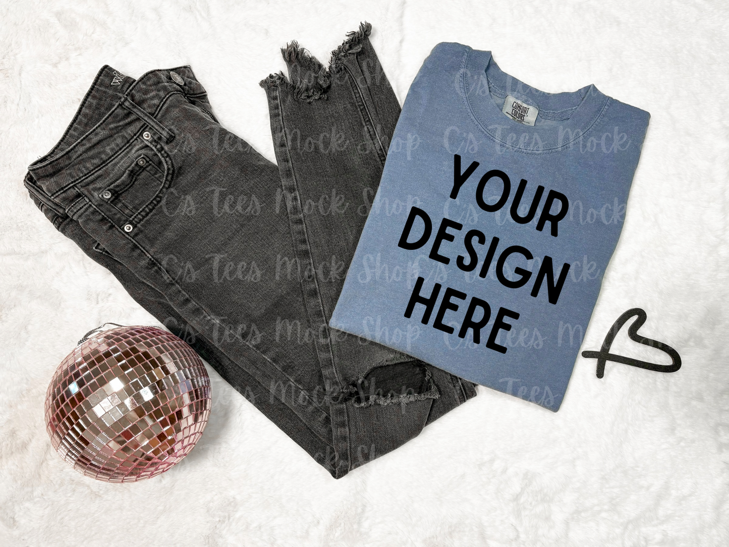Comfort color blue Jean mockup