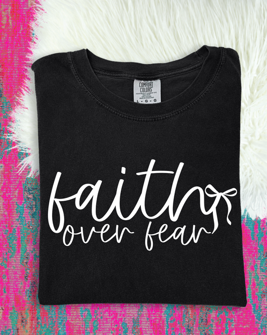 Faith over fear -white font
