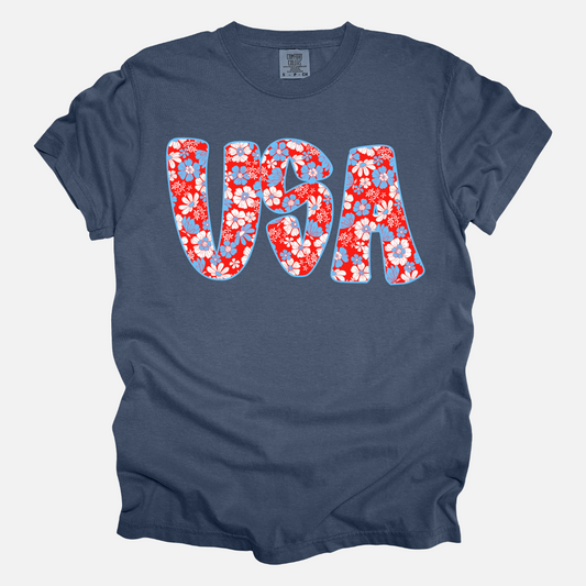 Red floral USA