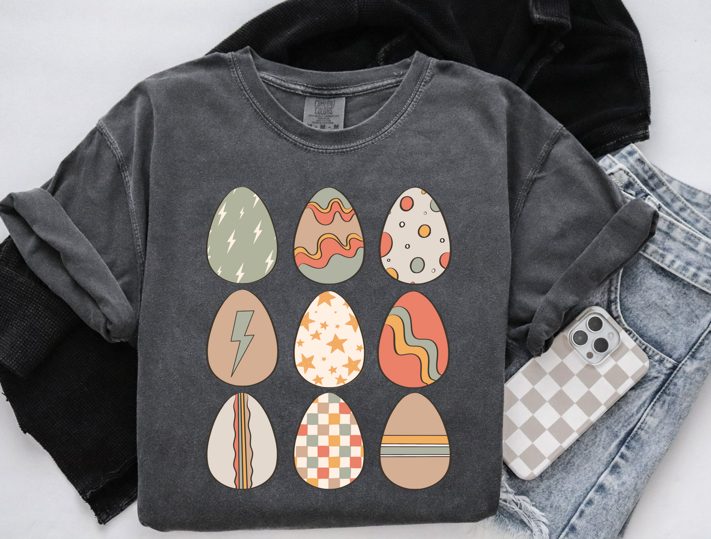 Retro eggs stacked