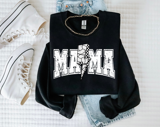 Mama volleyball  bolt -white font