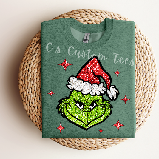 Grinch sparkle face
