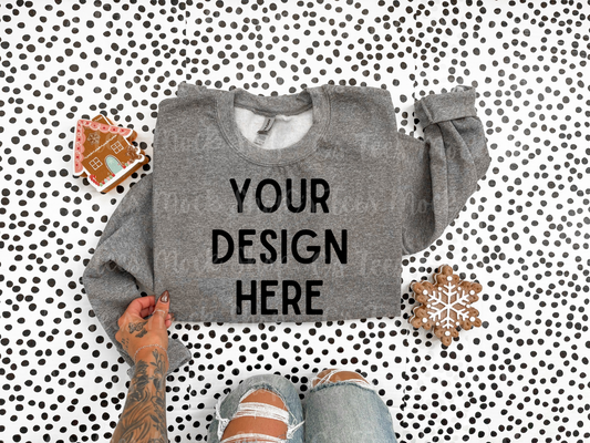 Gildan graphite heather mockup