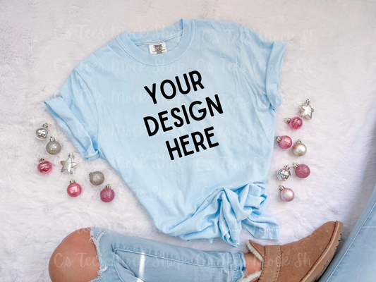 Comfort color chambray mockup