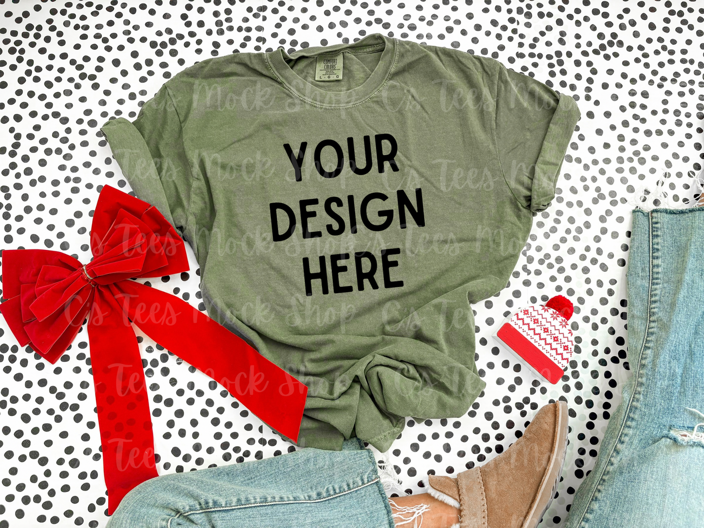 Comfort color moss mockup