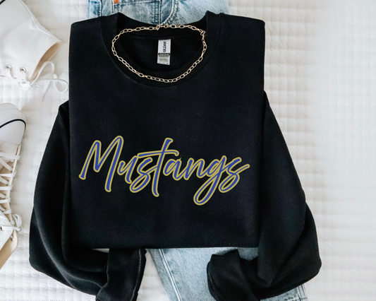 Mustangs cursive