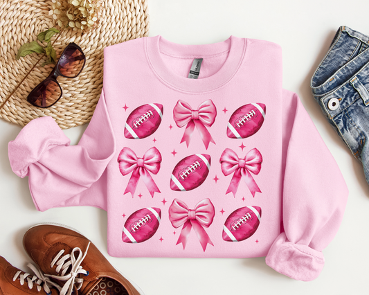 Pink football bow bundle -children