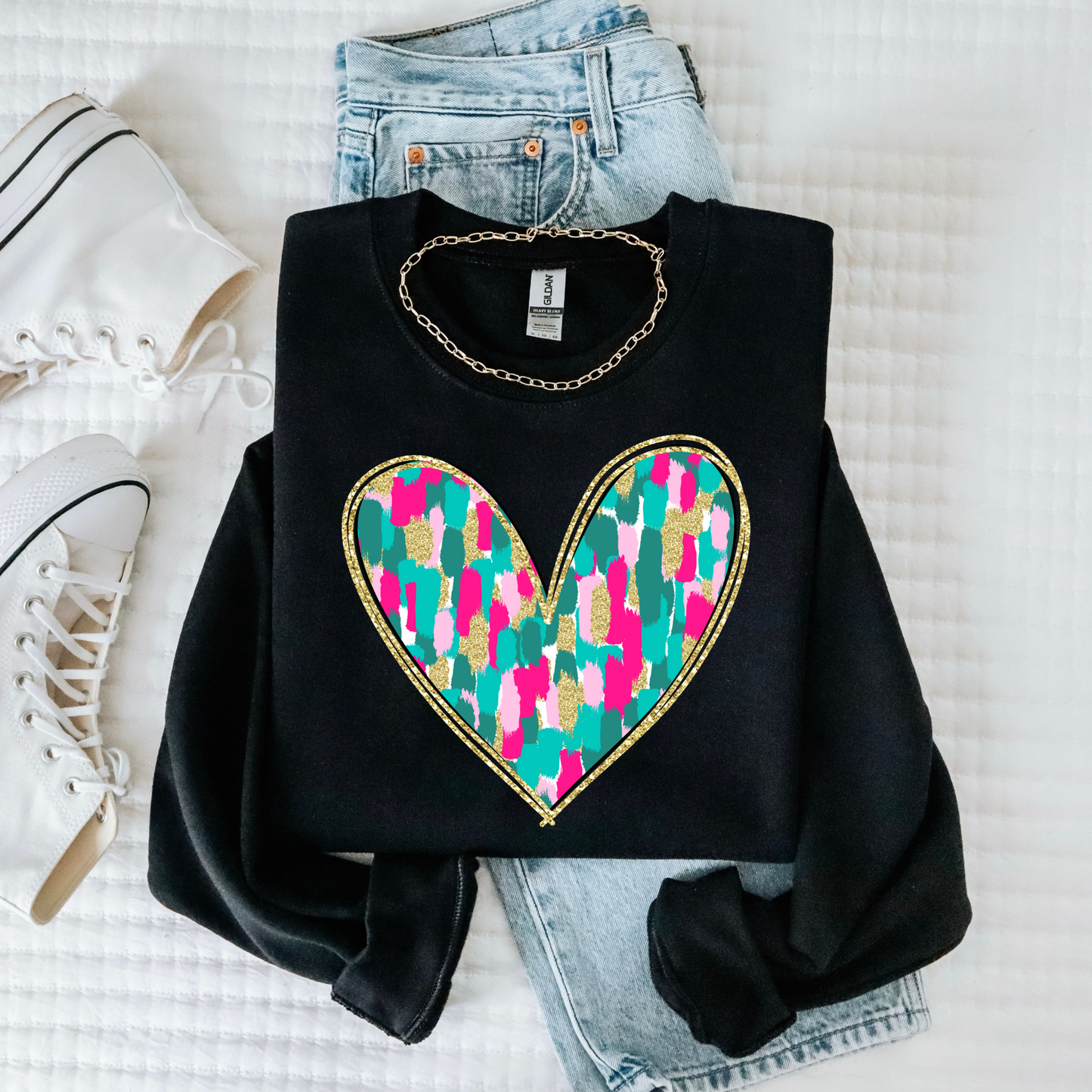 Pastel heart brushstroke