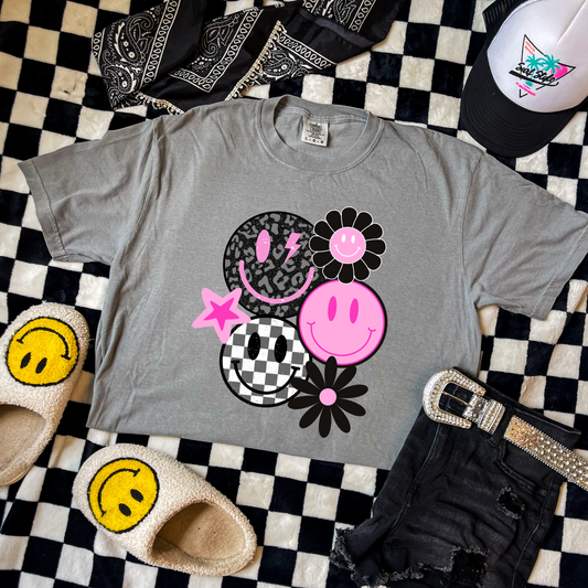 Pink/black smiley bundle