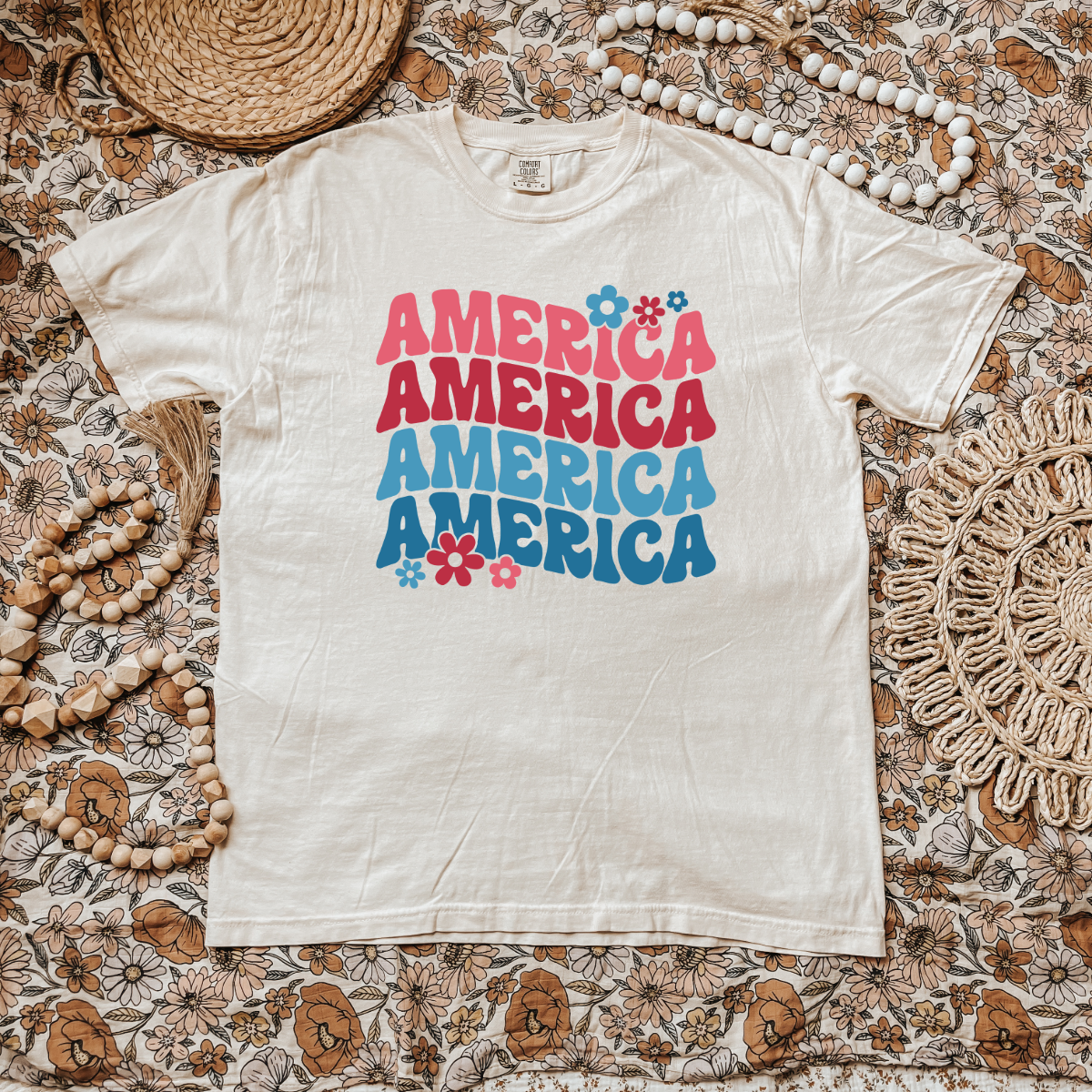 America stacked wavy