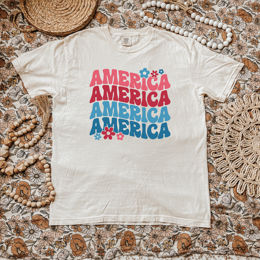 America stacked wavy