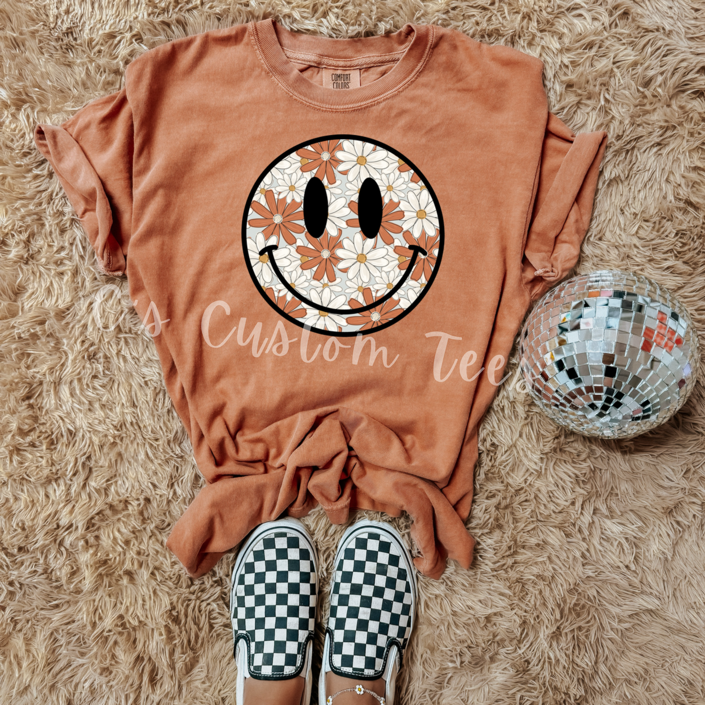 Fall floral smiley face