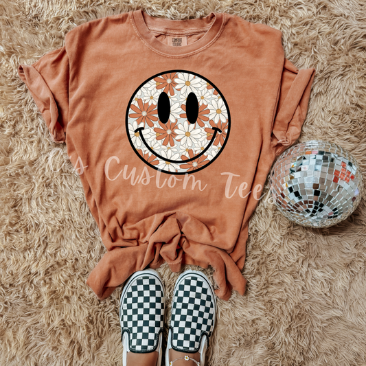 Fall floral smiley face