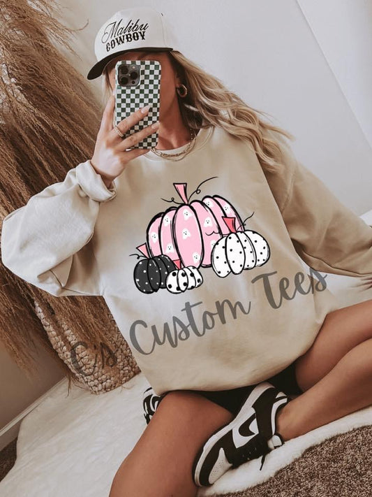 Pink polka dot pumpkins