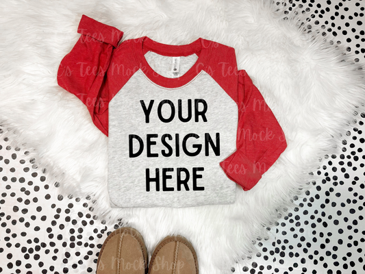 Next level raglan red mockup