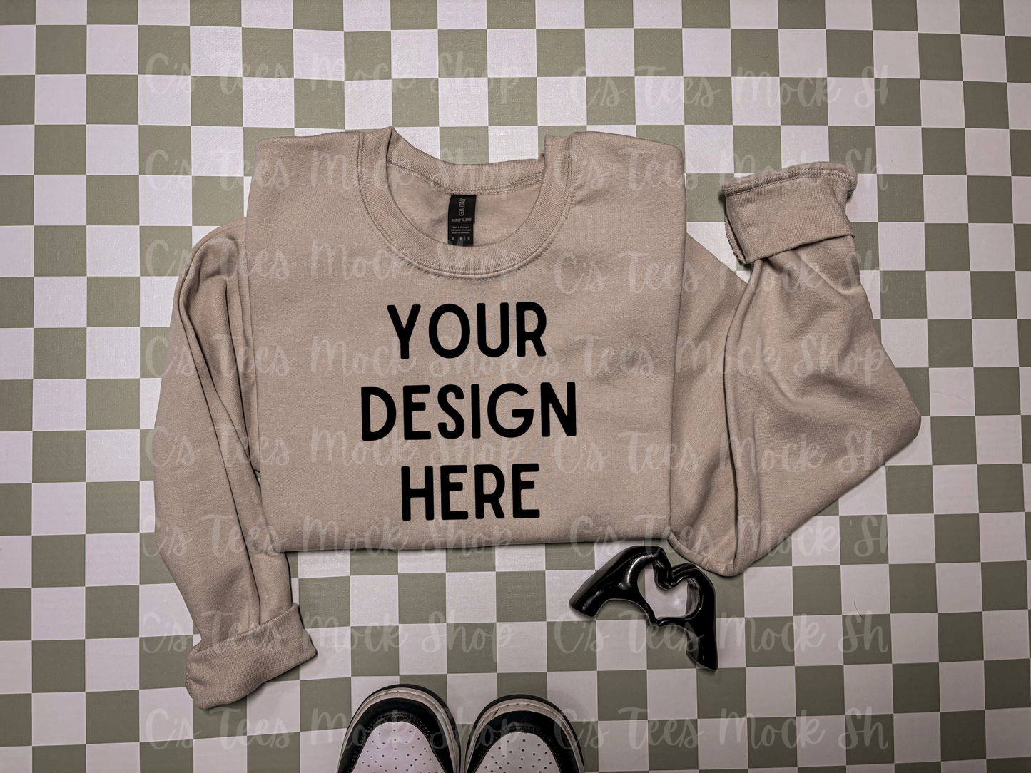 Gildan sand mockup