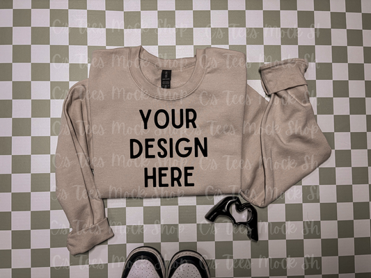 Gildan sand mockup