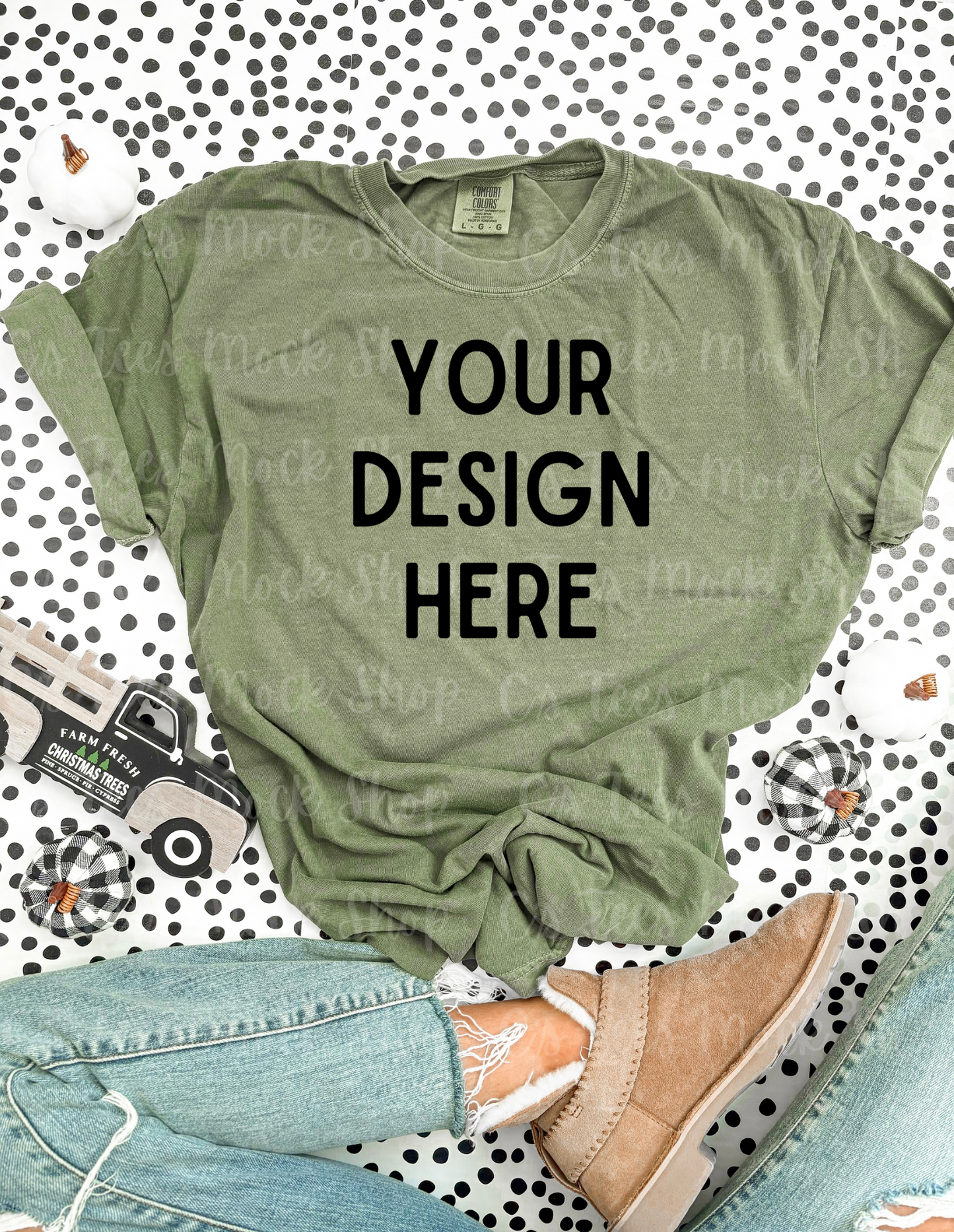 Comfort color moss mockup