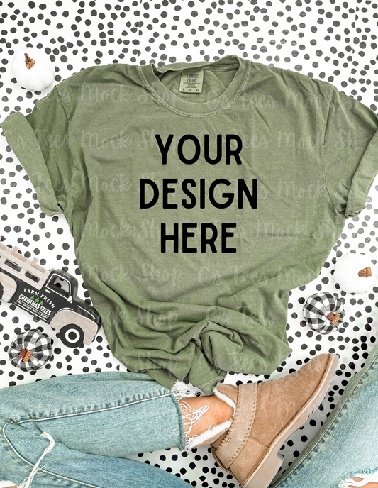Comfort color moss mockup