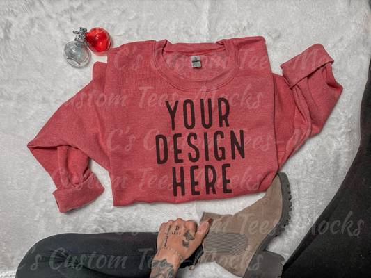 Gildan heather sport scarlet red mockup