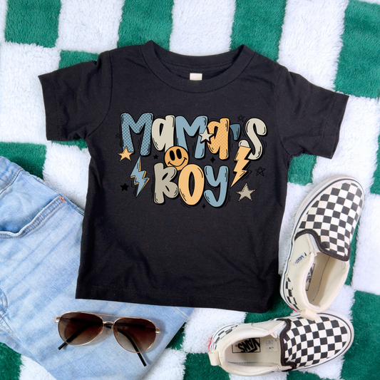 Mamas boy smiley blue matching -children
