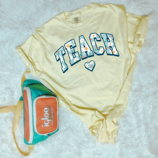 Teacher blue /yellow flowers