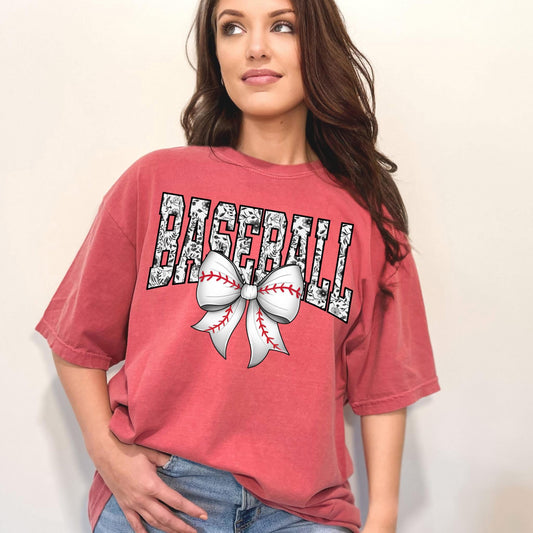 Baseball floral bow