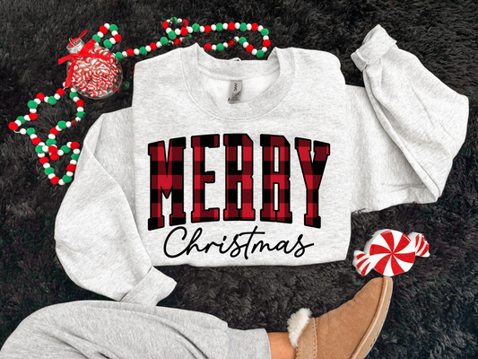 Merry Christmas red plaid