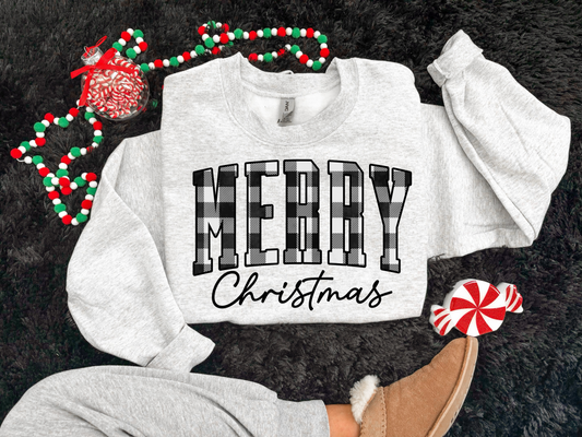 Merry Christmas black plaid