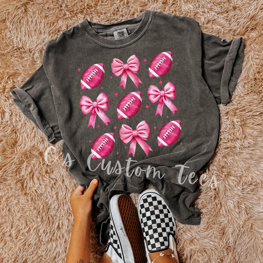 Pink bow football bundle