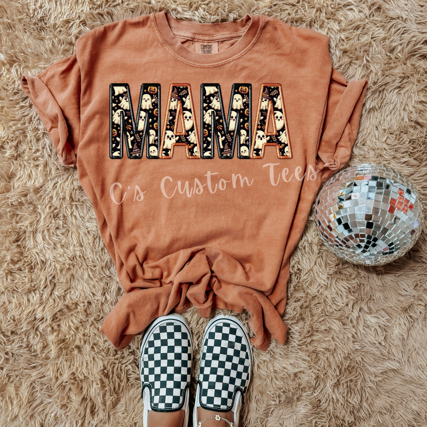 Black orange mama faux