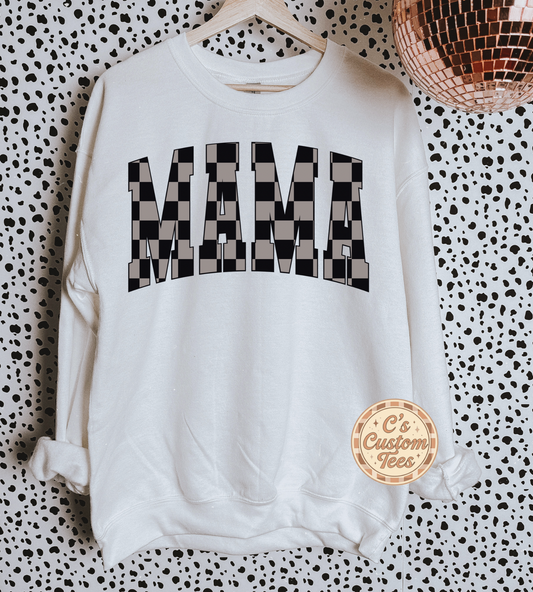 Black grey checkered mama
